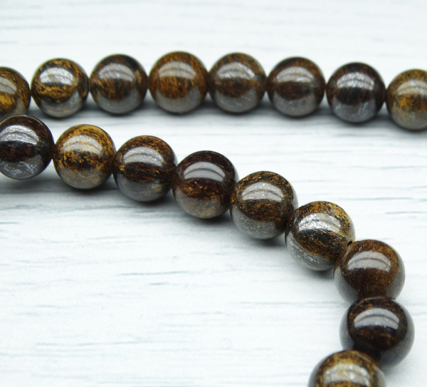 ПК094НН8 Бусины из природного камня Бронзит, размер: 8 мм, 5 шт.