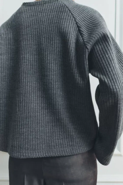 ZARA МЯГКИЙ СВИТЕР, СЕРЫЙ