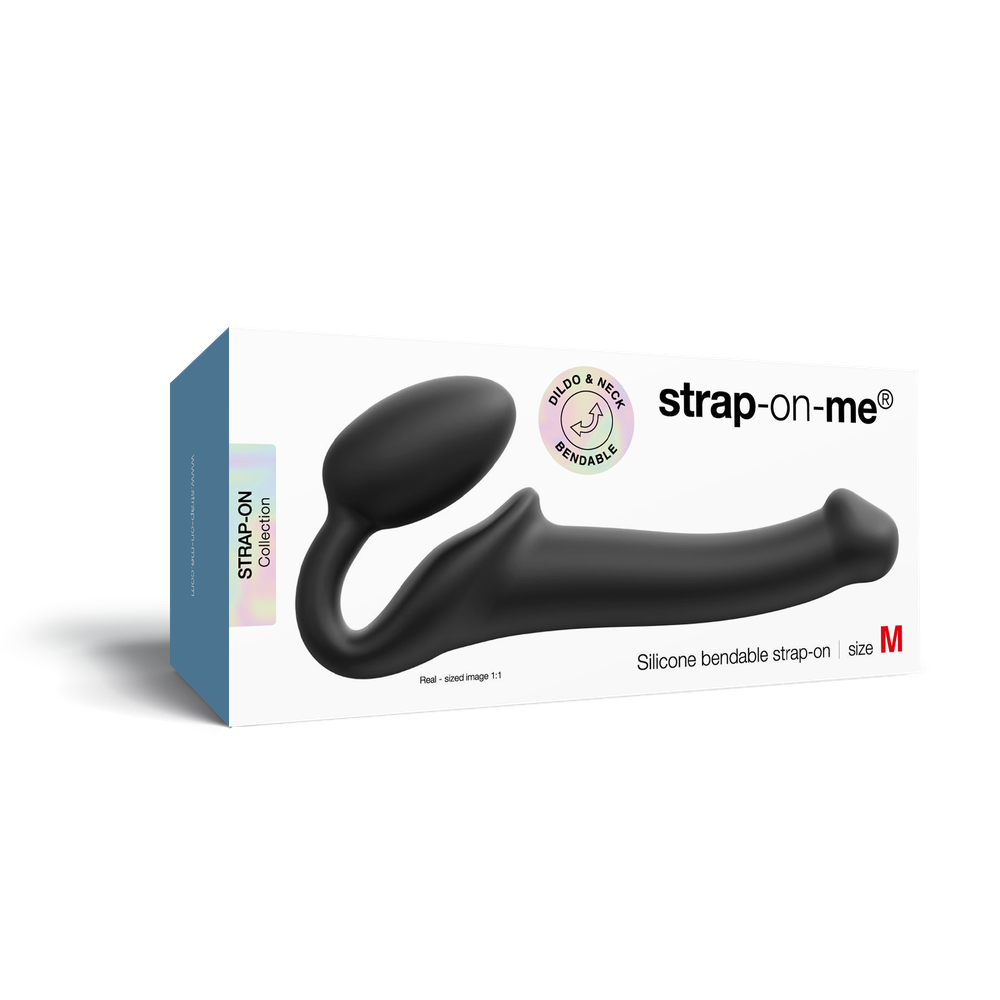 Гибкий страпон Strap-on-me Semi-Realiste, чёрный, M