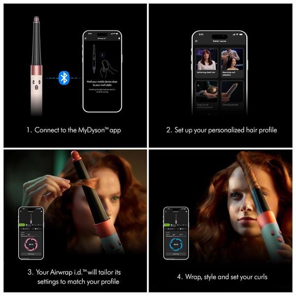Фен-стайлер Dyson Airwrap i.d. Long HS08 Diffuse for Curly, Red Velvet/Gold