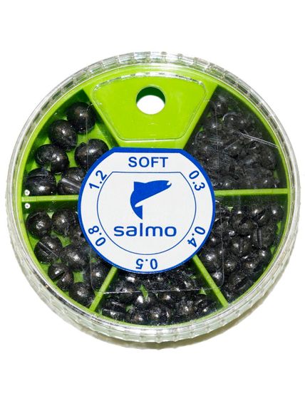 Грузила Salmo ДРОБЬ SOFT мягкий 5 секц. 0.3-1.2г 60г набор 1