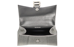 Balenciaga Hourglass Top Handle Bag Xs Sparking Material Gray