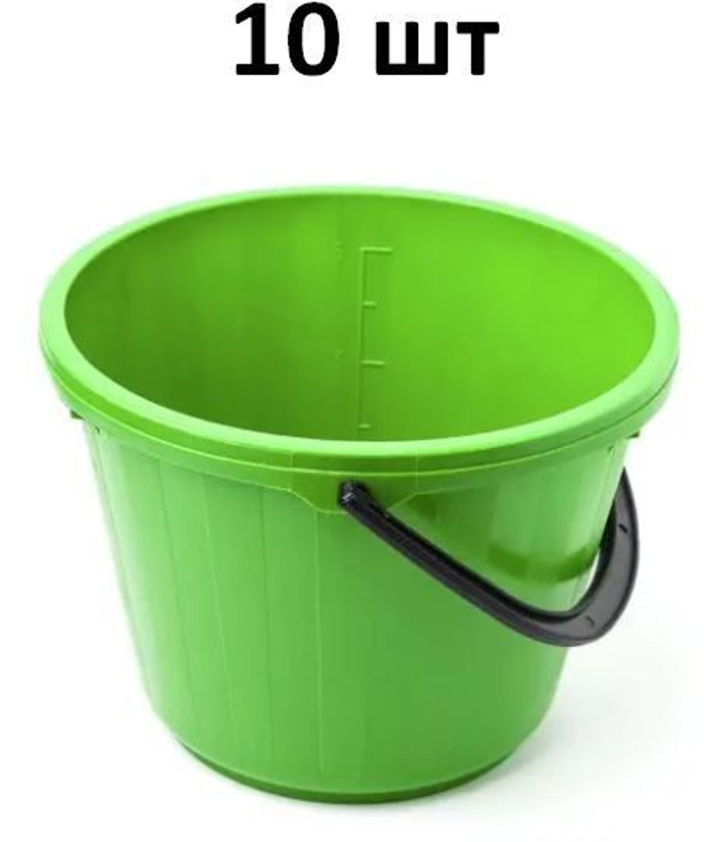 Ведро с ручкой ВТ-6, 6 литров, цвет зеленый, 10 шт