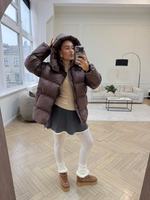 Пуховик Рокет миди шоколад