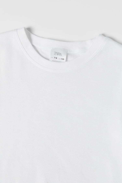 ZARA НАБОР ИЗ ДВУХ БАЗОВЫХ ФУТБОЛОК, БЕЛЫЙ