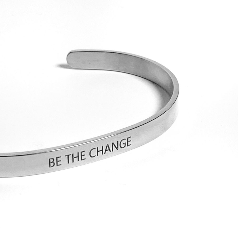 Мотивационный браслет Be the change Silver