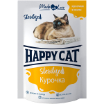 Курочка кусочки в желе, 85г влажный корм для стерилизованных кошек Happy Cat