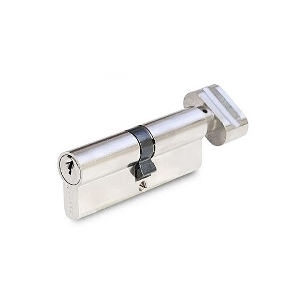 Личинка замка двери Apecs, SC-80-Z-C-Ni /SC-80-C-Ni, 80 мм, с заверткой, никель