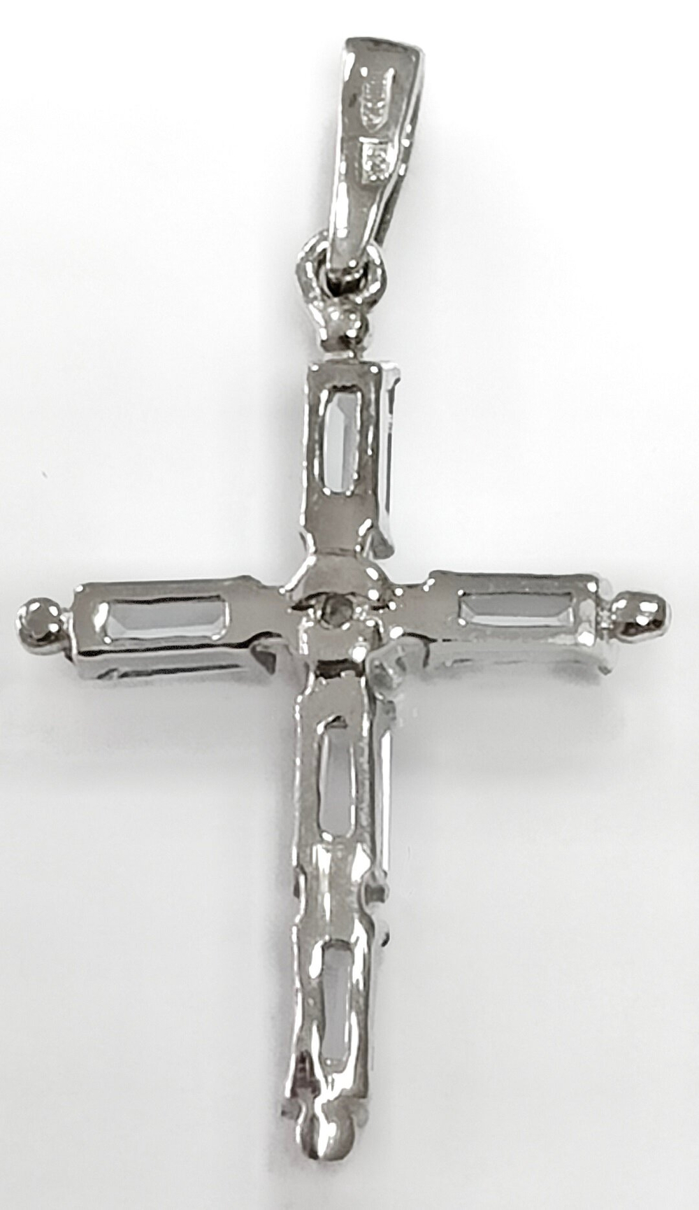 Крест-подвеска, серебро, с фианитами