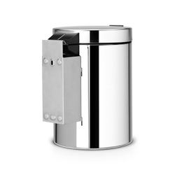 Ведро для мусора Brabantia настенное полированная сталь 3л вид сзади