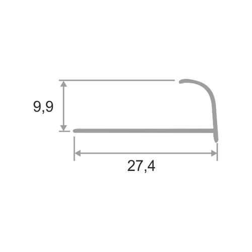 Алюминиевый профиль ПО-10 2700 мм