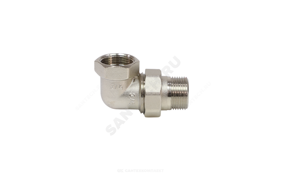 Соединитель латунь никель американка Ду 15 (1/2") угловой ВР/НР VALFEX VF.098.N.012