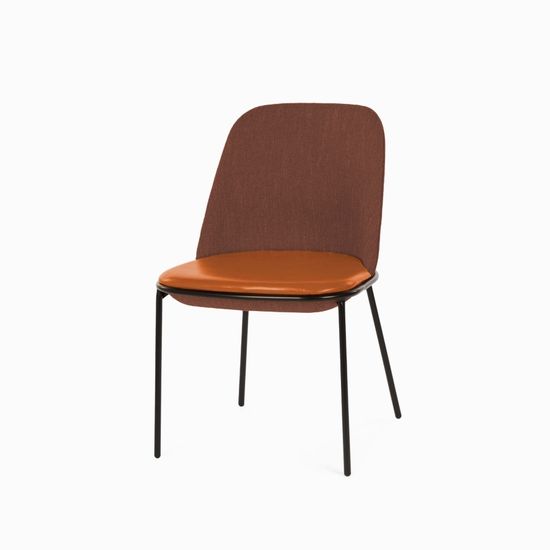Стул Embrace терракотовая ткань и коричневая экокожа