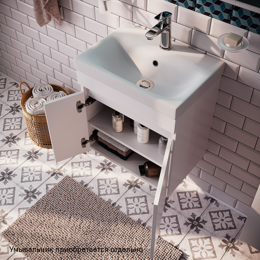 Тумба подвесная с дверцами IDDIS Zodiac, белая, 50 см, ZOD5CD0i95