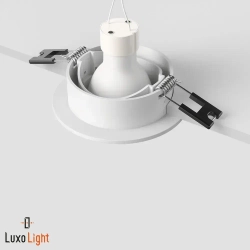 Светильник точечный встраиваемый LuxoLight Plast LUX0103700 потолочный круглый белый GU10