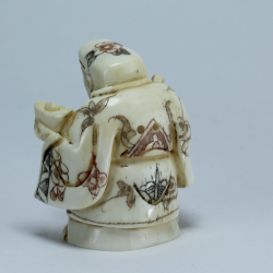 Эксклюзивная нэцкэ Дзюродзин с карпом и денежным корабликом