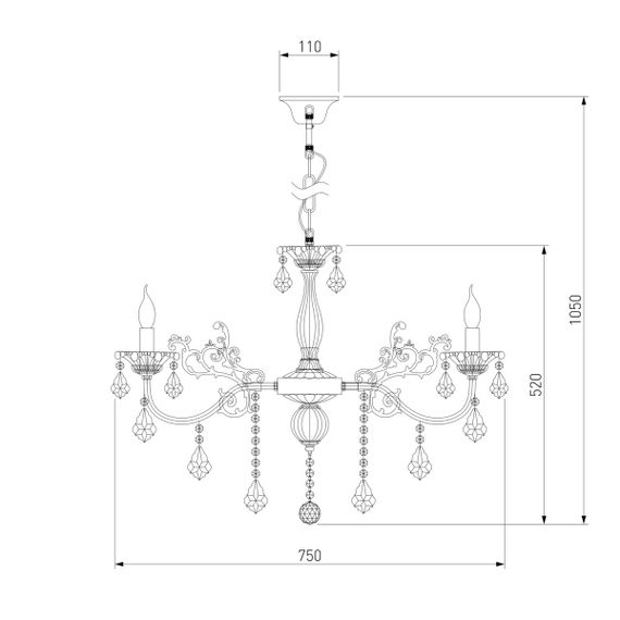 Подвесная люстра Eurosvet 3281/8 античная бронза/прозрачный хрусталь Strotskis