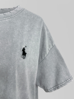 Футболка LJHY 91706 однотонная рваная с логотипом на груди