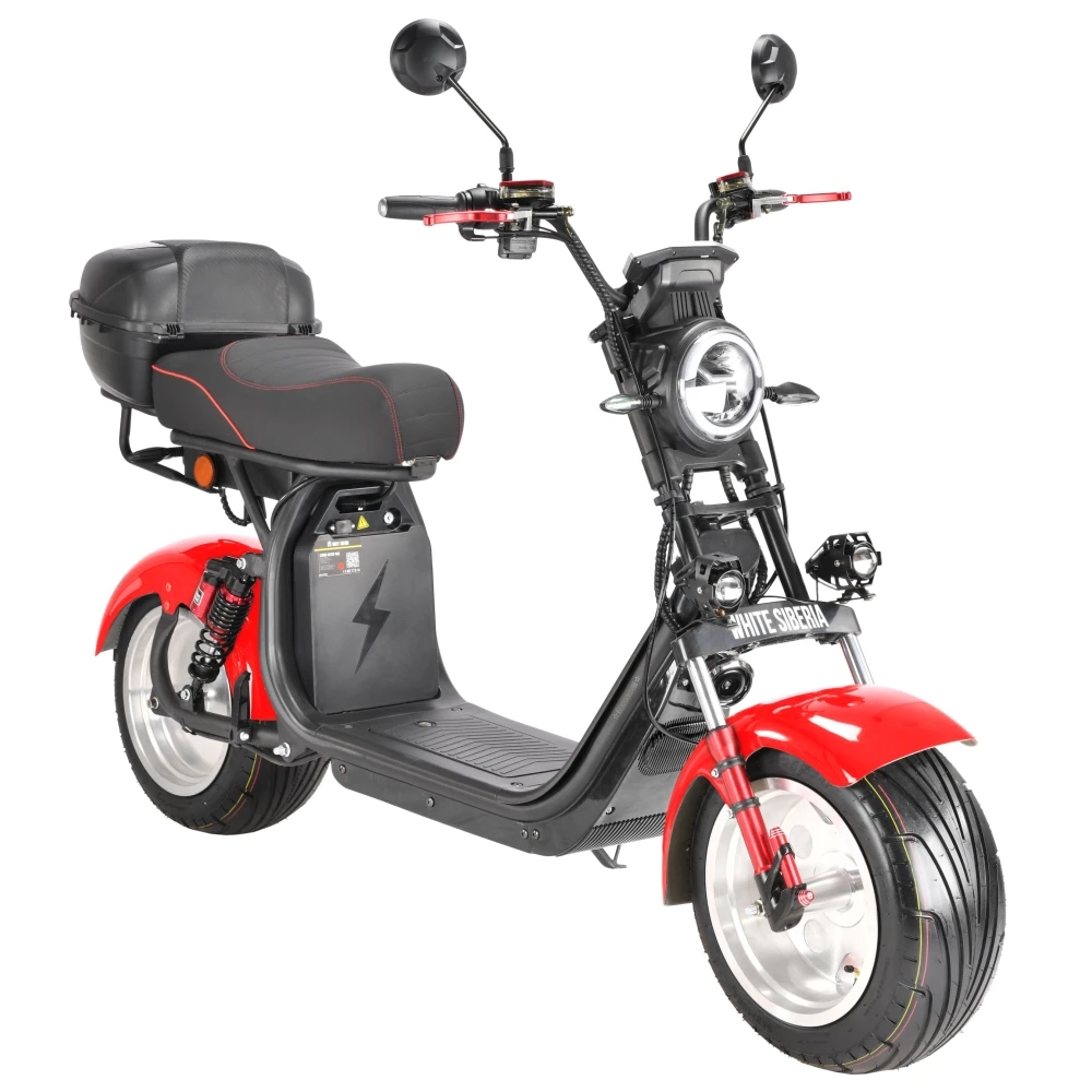 Электроскутер Cityсoco WHITE SIBERIA PRO MAX + 3950W 21AH Красный