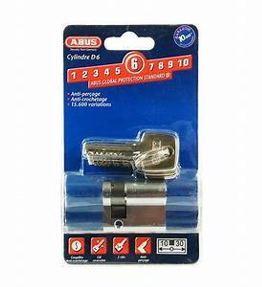 Цилиндр ABUS D6 10-30 5 ключей СЕРЕБРО кл/кл РАСПРОДАЖА