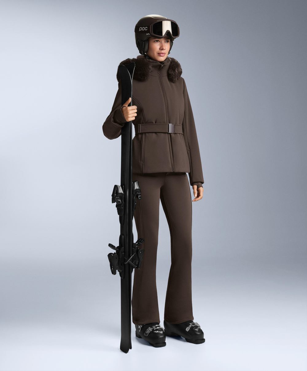 OYSHO Водонепроницаемые расклешенные брюки SKI полной длины, коричневый