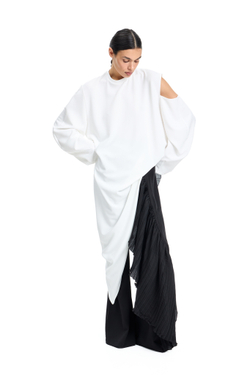 Лонгслив асимметричный Invitation milk