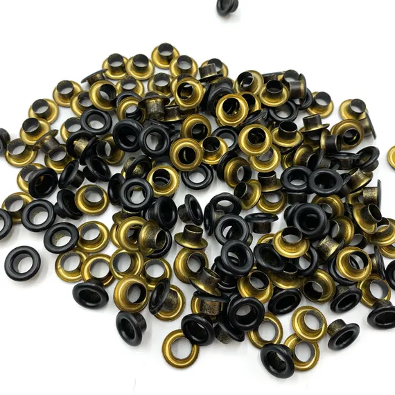 Люверсы металлические 5мм чёрные матовые (цветная эмаль), Греция