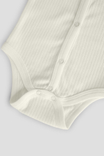 Боди с коротким рукавом на кнопках, Молочный