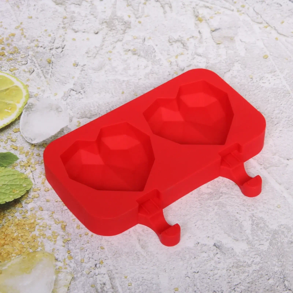 Форма для приготовления мороженого «Сердечки» силиконовая 19,5*15см