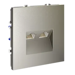 Розетка компьютерная встраиваемая VOLTUM S70 двойная RJ45+RJ45 кат.6, (шелк) vls060204