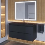 Тумба с раковиной Uperwood Tanos-Classic Quartz 100 см, черная/уголь