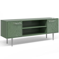 Тумба под ТВ Арт Колор leaves 155см Стайл Сильвер Зеленый нефрит