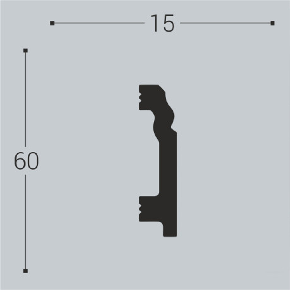 Напольный плинтус П1 60-15 2000х15х60 мм (1 шт)