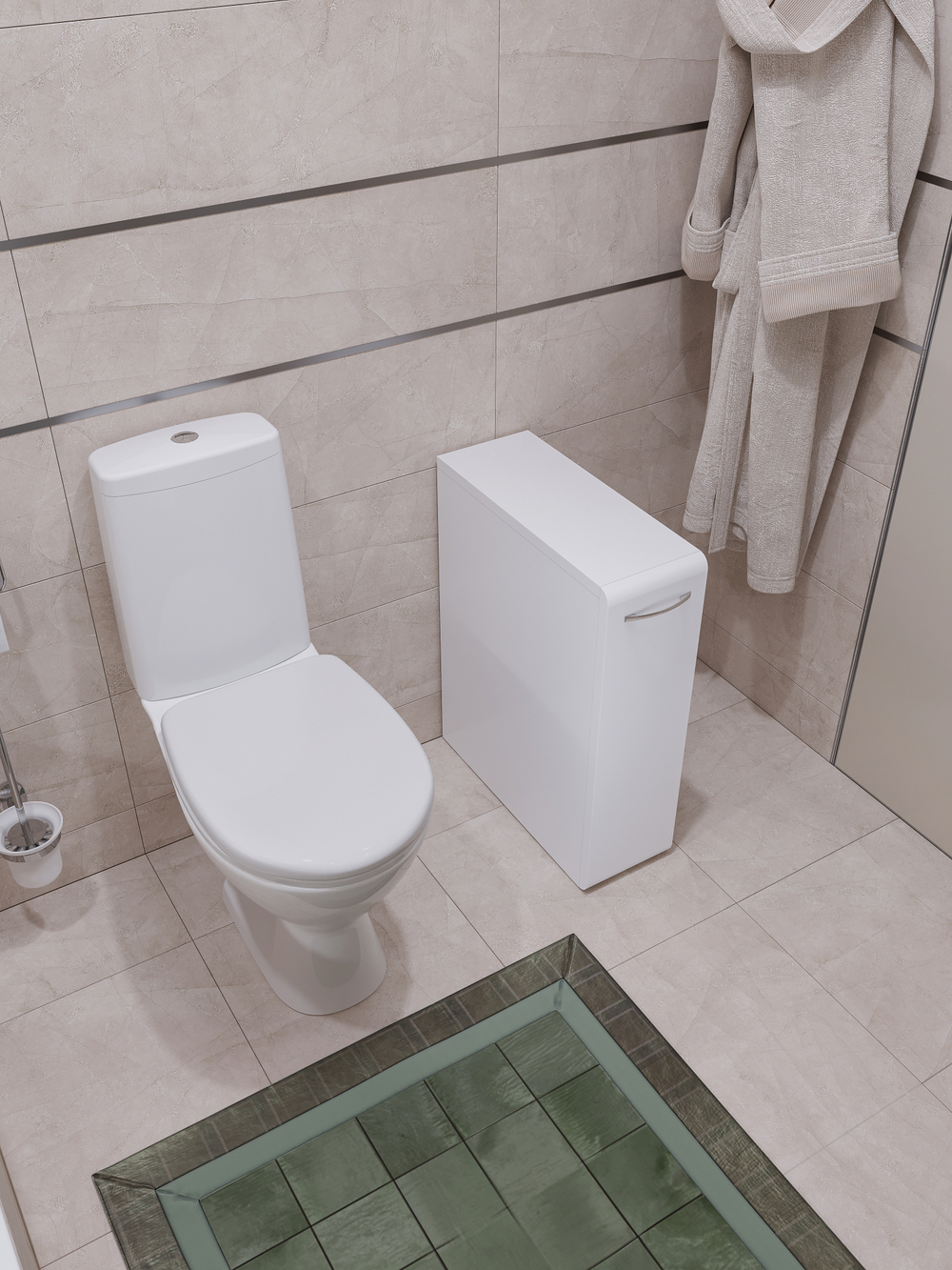 Тумба в туалет DIWO Суздаль 19x64x50 высокая, белая