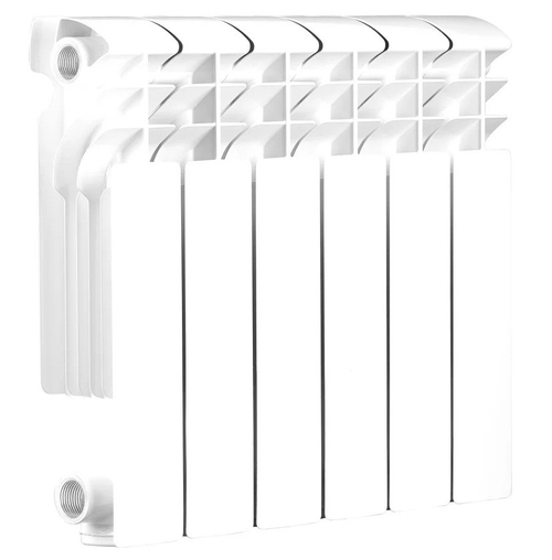 Радиатор алюминиевый Radena R 1000 350/100 боковое подключение белый 6 секций