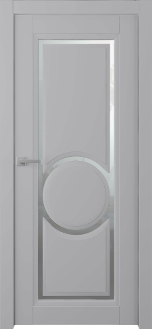 Дверь Аурум 3R / Цвет Эмаль светло - серый / Мателюкс белый каленый / Двери Belwooddoors