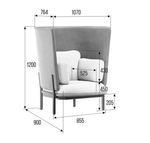 Диван одноместный с высокой спинкой СТАТО