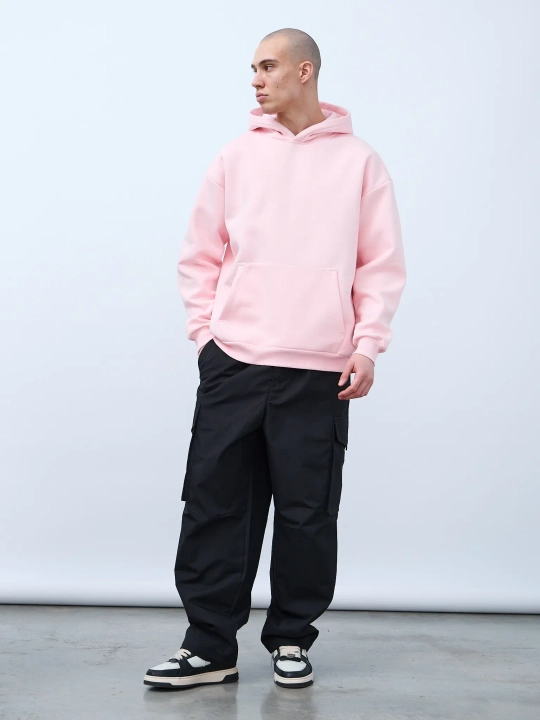Худи оверсайз с начесом (розовый)