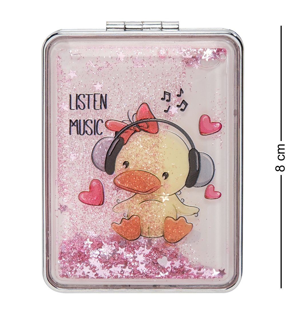 WW-108 Зеркало прямоугольное с плавающими блестками «Утенок» в асс.