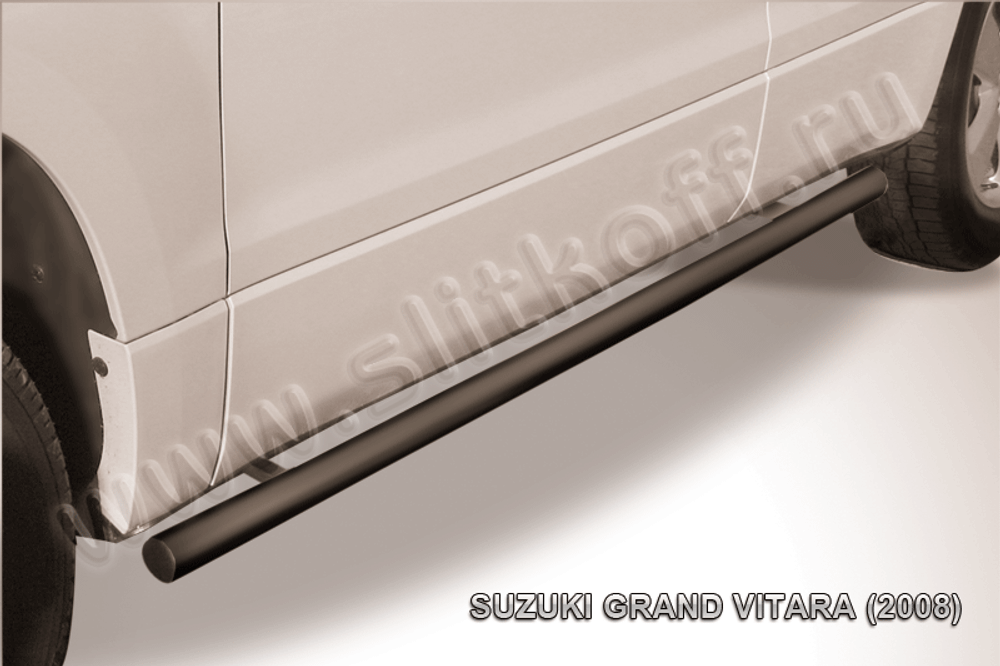 Пороги стальные Suzuki Grand Vitara (2008-2012) d57 труба (серебристые)