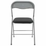 Стул складной BRABIX "Golf CF-007", серебристый каркас, кожзам чёрный, 532891