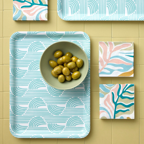 Поднос IKEA SLOJSTJART, Светло-бирюзовый, 28х37 см