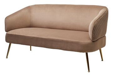 Скамья CIAO BLUVEL-40 Бежевый, велюр / золотой каркас