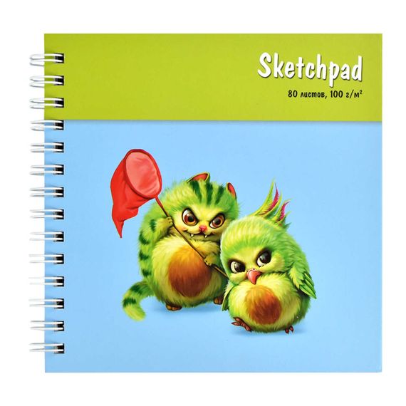 Скетчпад 195х195 мм, 80 л, блок - белый офсет 100 г/м2, арт. 57800