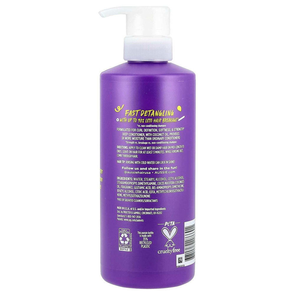 Aussie, 3 Minute Miracle Curls, кондиционер для глубокого нанесения, с кокосом и маслом австралийского жожоба, 475 мл (16 жидк. унц.)