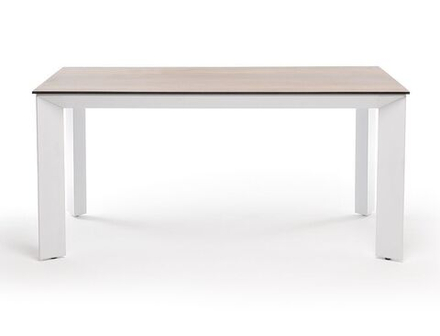 "Венето" обеденный стол из HPL 160х80см, цвет "дуб", каркас белый