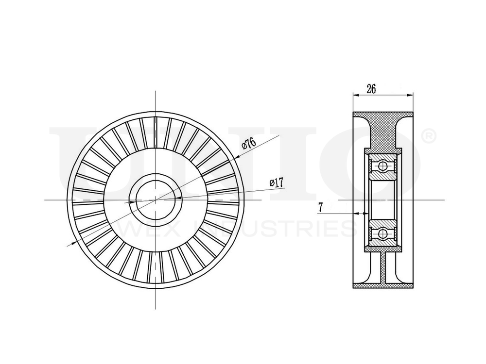 Ролик натяжной приводного ремня UNIO TNS-10150