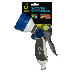 GWHM12-038 GREEN APPLE Пистолет-распылитель, пластик, 6 режимов | Аксессуары для полива Green Apple