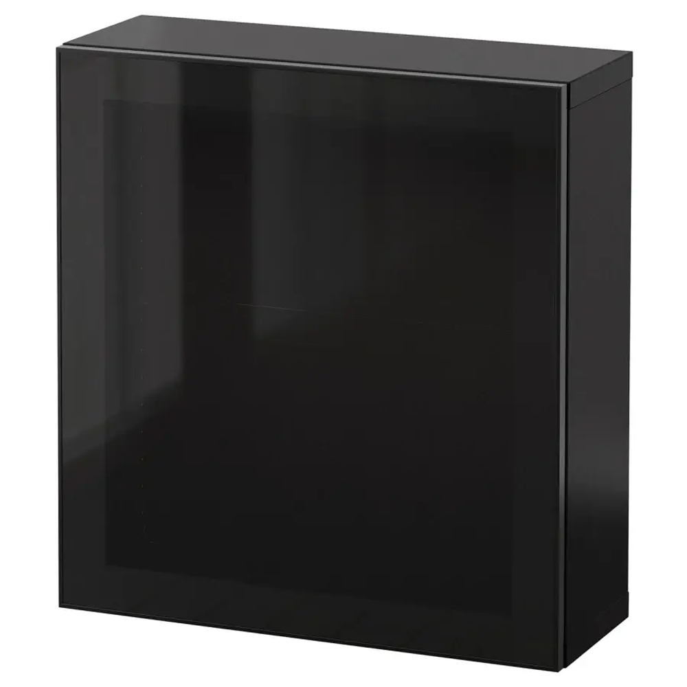 Комбинация навесного шкафа - IKEA BESTÅ/BESTA/БЕСТО ИКЕА, 64х22х60 см, черный глянцевый