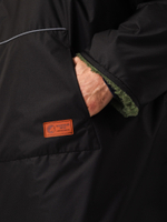 Худи мужское непромокаемое оверсайз на меху из натуральной овечьей шерсти, верх дьюспо черный